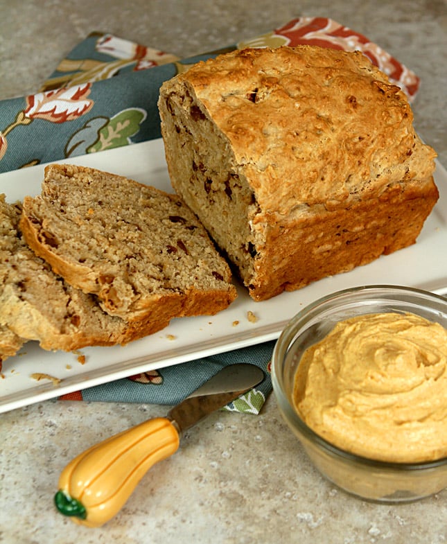 Pumpkin Beer Bread with Pumpkin and Honey Butter