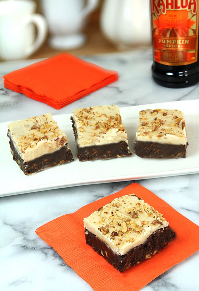 Kahlua Pumpkin Brownies with a Cream Cheese Frosting