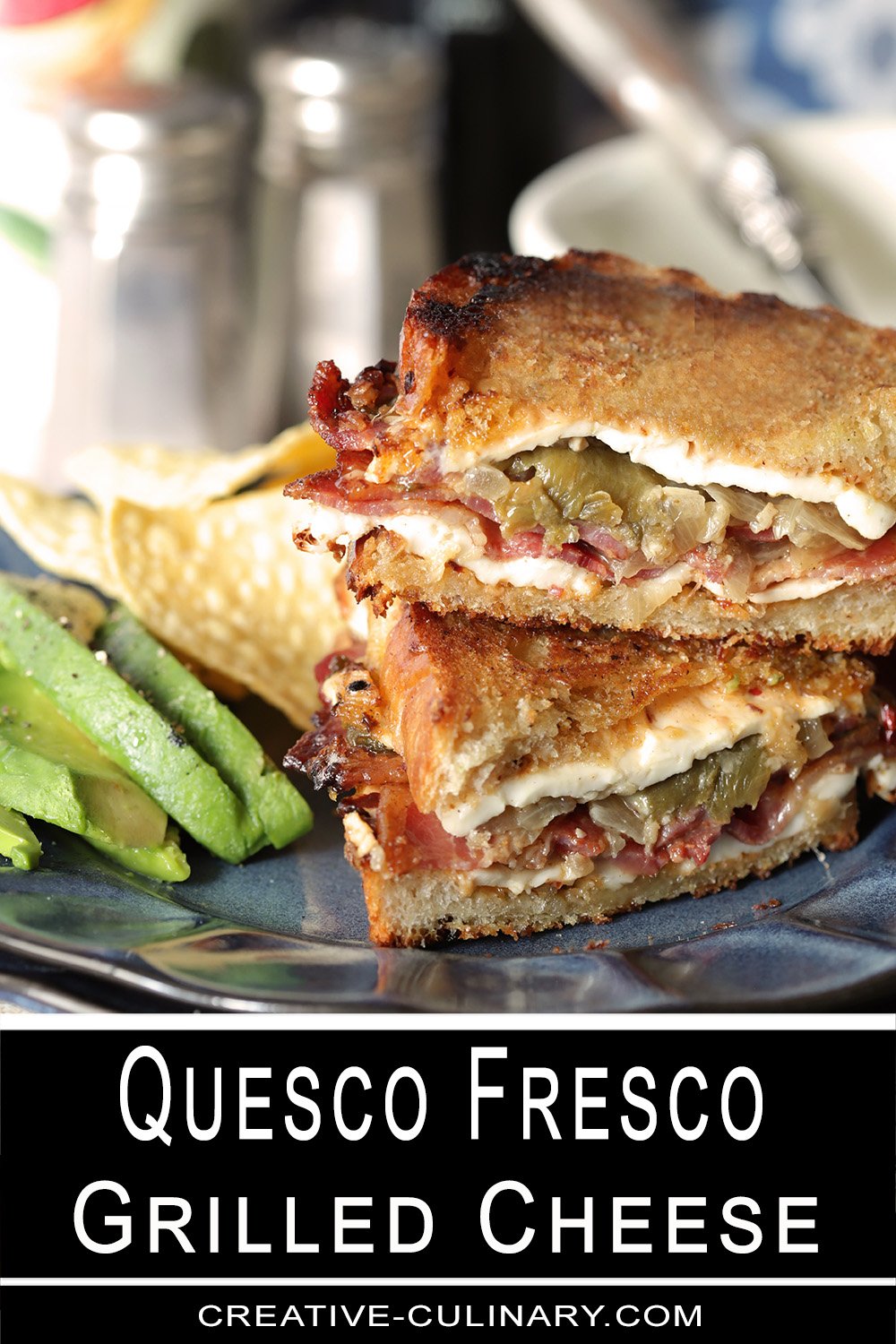 Queso Fresco Grilled Cheese Sandwich with Bacon and Green Chiles