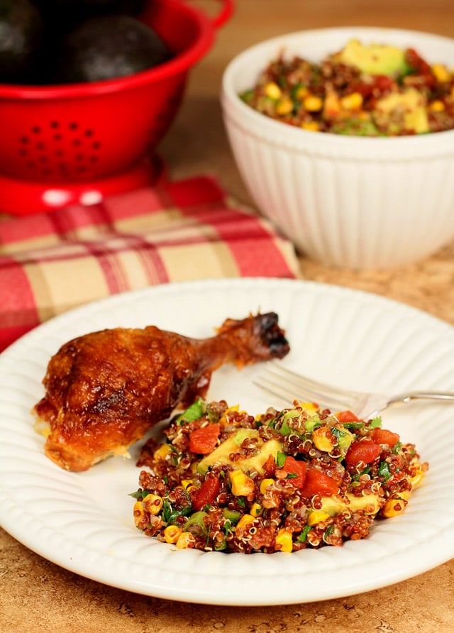 Red Quinoa with Corn and Avocado from @everydayum