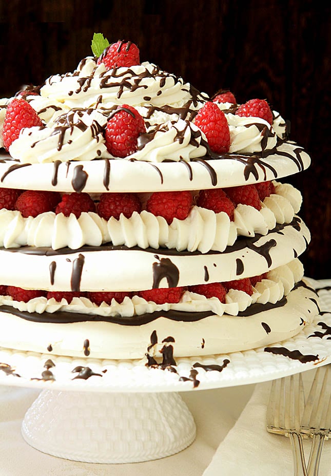 Raspberry Boccone Dolce (Chocolate and Raspberry Pavlova) from 