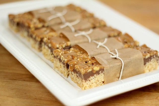 Rice Krispie Treats with Chocolate and Caramel