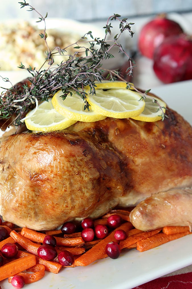 Lemon, Roasted Garlic, and Thyme Roasted Chicken