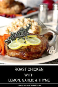 Roast Chicken Leg with Lemon, Garlic, and Thyme