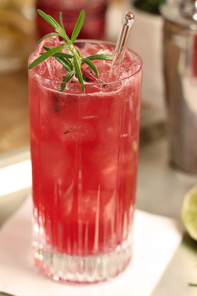 Rosemary Cherry Crush with Tequila and Cherry Preserves