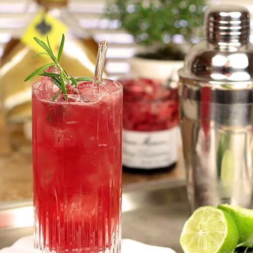 Rosemary Cherry Crush with Tequila and Cherry Preserves