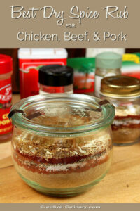 Best Dry Spice Rub for Chicken, Beef, and Pork Layered in a Glass Jar