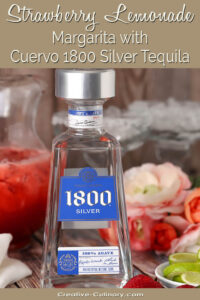 Bottle of 1800 Silver Tequila for Strawberry Lemonade Margaritas