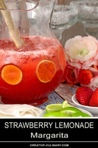 Pitcher of Strawberry Lemonade Margaritas