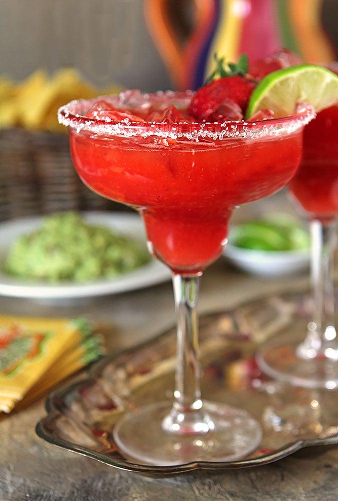 Fresh Strawberry Margarita for Cinco de Mayo