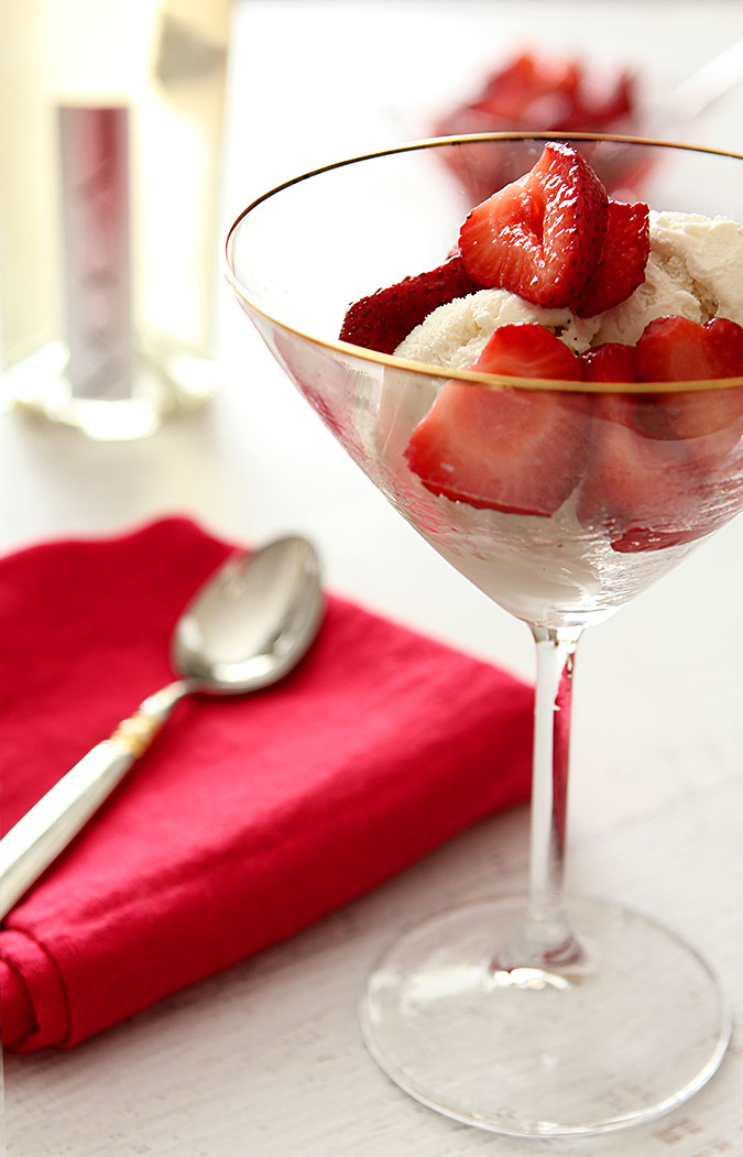 Strawberry Prosecco Float Cocktail combines vanilla ice cream, fresh berries, and sparkling wine.