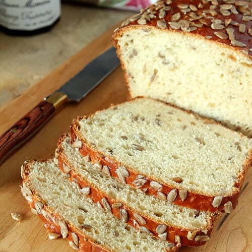 Loaf and Slices of Sunflower Seed Bread