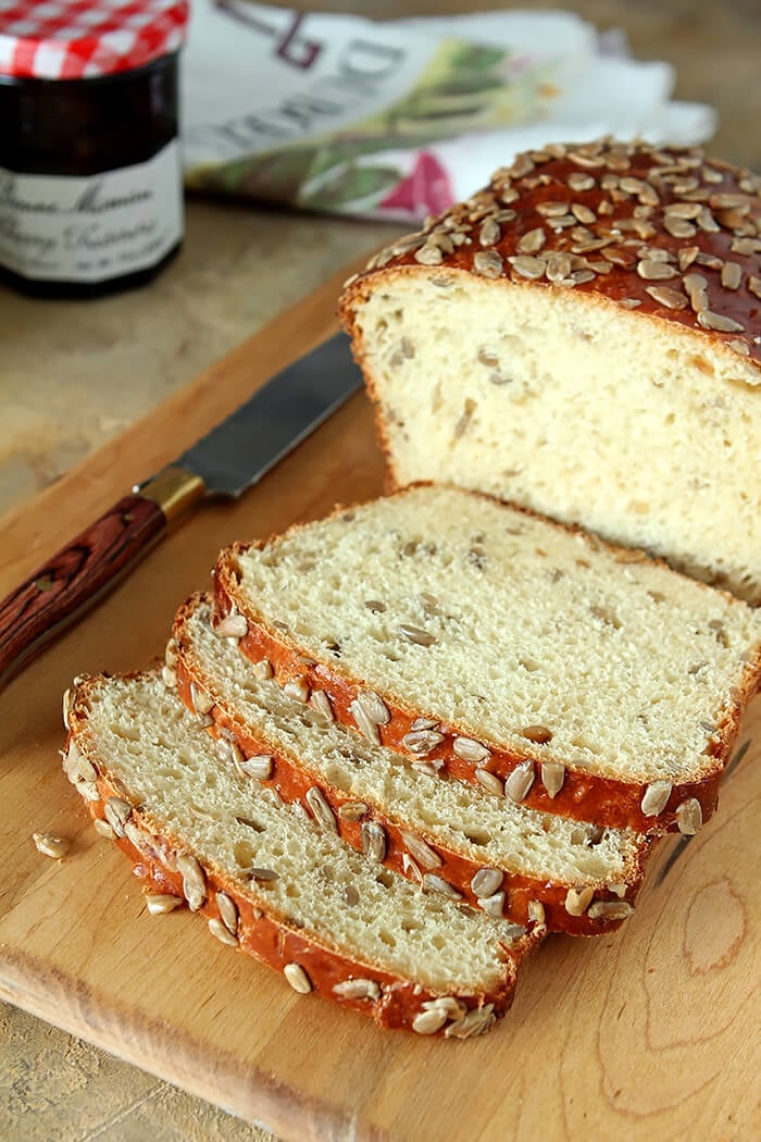 Loaf and Slices of Sunflower Seed Bread