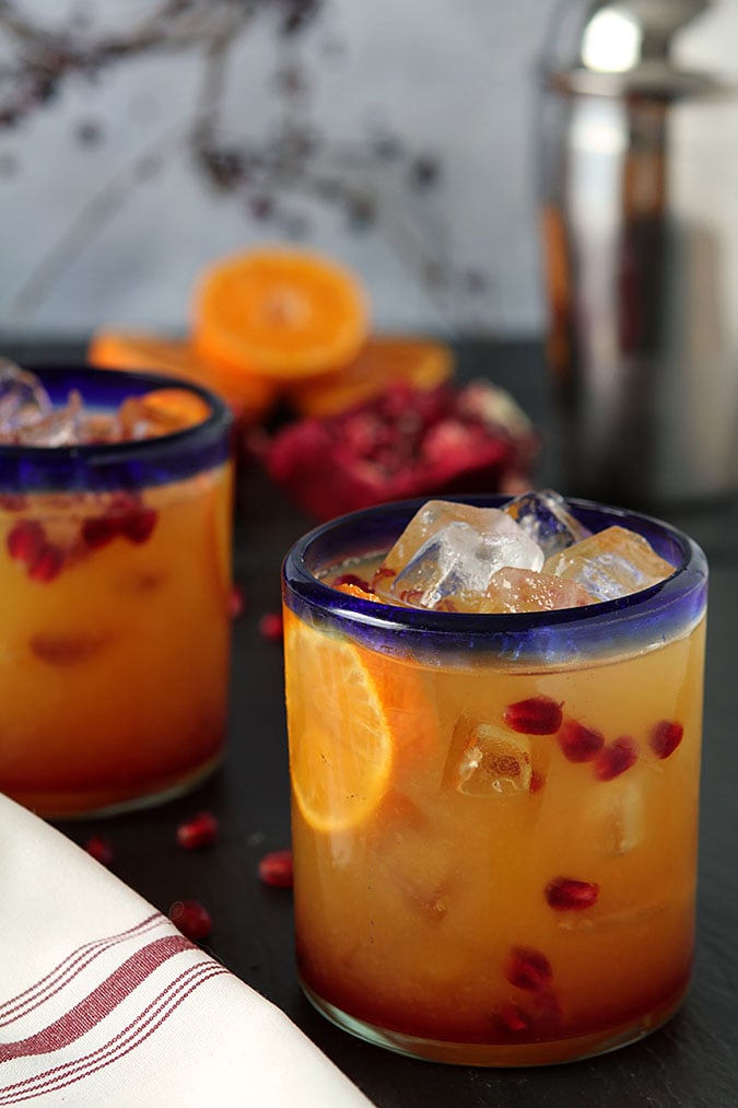 Tequila Sunrise with Fresh Pomegranate