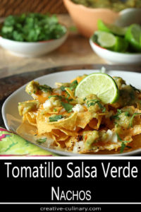 Tomatillo Salsa Verde (Green Salsa) Used in Green Salsa Nachos