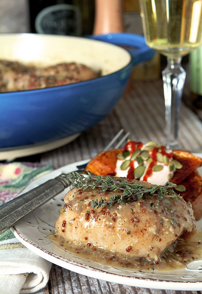 White Wine Chicken with Mustard and Thyme